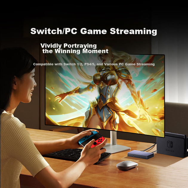 Відеозахоплювальна карта UGREEN HDMI 4K60Hz HD RGB24, сумісна з Switch 2, камерами Nikon Sony Canon, мобільними пристроями iPad, планшетами, ПК, записом ігор у прямому ефірі - Фото 8 Відеозахоплювальна карта UGREEN HDMI 4K60Hz HD RGB24, сумісна з Switch 2, камерами Nikon Sony Canon, мобільними пристроями iPad, планшетами, ПК, записом ігор у прямому ефірі - зображення 8