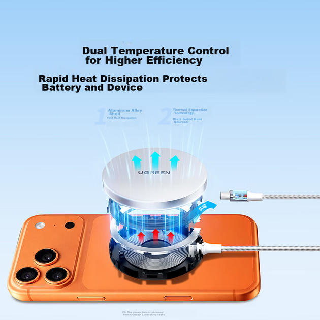 Беспроводное зарядное устройство Ugreen Apple MagSafe с магнитной док-станцией для быстрой зарядки, совместимое с Qi, для iPhone 17/16/15/14/13 Pro Max/Plus, подставка для зарядки телефона и наушников. - Фото 7 Беспроводное зарядное устройство Ugreen Apple MagSafe с магнитной док-станцией для быстрой зарядки, совместимое с Qi, для iPhone 17/16/15/14/13 Pro Max/Plus, подставка для зарядки телефона и наушников. - изображение 7