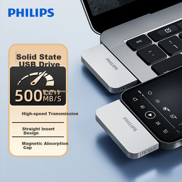 Флеш-накопичувач PHILIPS 512 ГБ Type-C, високошвидкісний твердотільний флеш-накопичувач 50UC, швидкість читання 500 МБ/с, спеціалізований на телефоні USB-накопичувач великої ємності з магнітною кришкою, флеш-накопичувач Android Apple - Фото 4 Флеш-накопичувач PHILIPS 512 ГБ Type-C, високошвидкісний твердотільний флеш-накопичувач 50UC, швидкість читання 500 МБ/с, спеціалізований на телефоні USB-накопичувач великої ємності з магнітною кришкою, флеш-накопичувач Android Apple - изображение 4