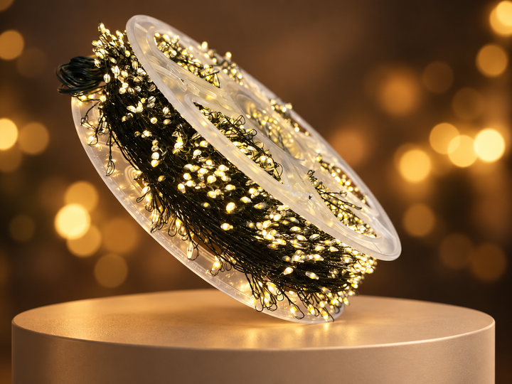 Гирлянда Мишура 100 м, 3000 LED, USB, тёплый белый свет, Хвойная лапа на зеленой проволоке, 8 режимов, пульт - изображение 4