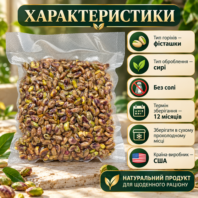 Фисташки очищенные сырые 1010 г натуральные несоленые орехи без скорлупы необжаренные ядра для перекуса выпечки десертов салатов кондитерских изделий кулинарии - изображение 3
