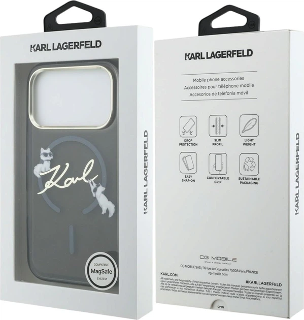 Etui na smartfon Apple iPhone 18 Pro Max/17 Pro Max Karl Lagerfeld Script Logo MagSafe Black (KLHMP18X5HKSCAK) - obraz 8