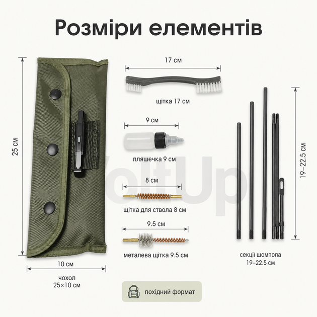 Набор для чистки оружия 5.45 / 5.56 / 7.62 — походный комплект по уходу за автоматами карабинами и стволом - изображение 3