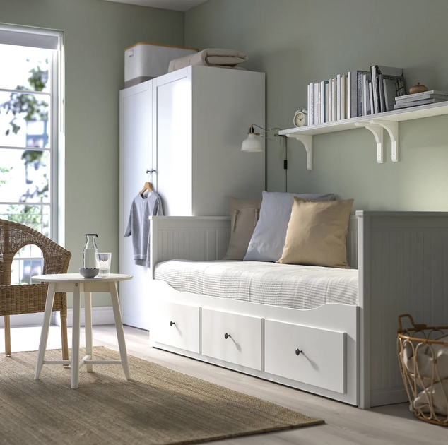 Каркас кушетки с 3-мя выдвижными ящиками, белый, 80x200 см, ИКЕА HEMNES 903.493.26 - изображение 3