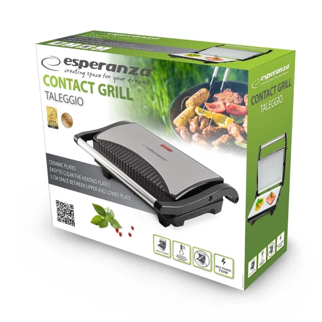 Электрогриль Esperanza Taleggio EKG006 750 Вт Stainless Steel (5901299914632) - изображение 4