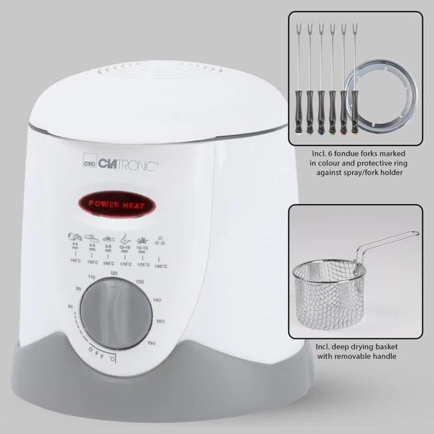 Фритюрница Clatronic FFR 2916 1 л 840 Вт White (4006160822328) - изображение 6