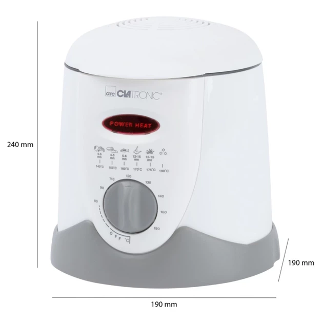 Фритюрница Clatronic FFR 2916 1 л 840 Вт White (4006160822328) - изображение 9