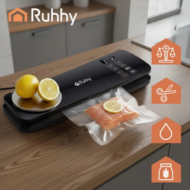 Вакуумный упаковщик с весами Ruhhy 120 Вт 80 кПа (5900779960541) - Фото 6 Вакуумный упаковщик с весами Ruhhy 120 Вт 80 кПа (5900779960541) - изображение 6