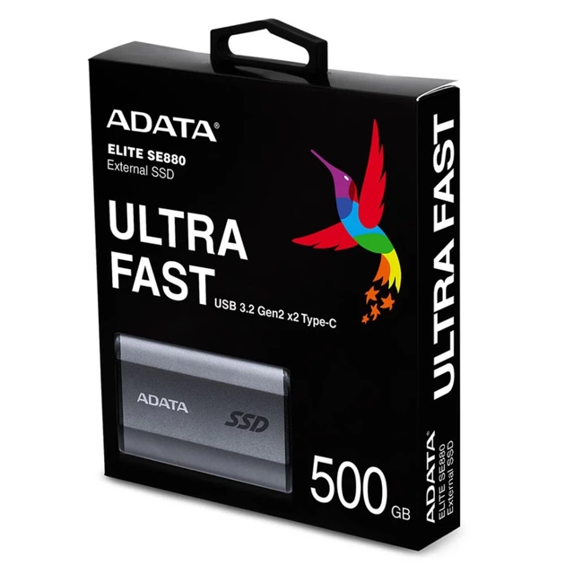 Внешний Adata SSD Elite SE880 500 ГБ USB 3.2 Gen 2x2 Grey (4711085935786) - изображение 3