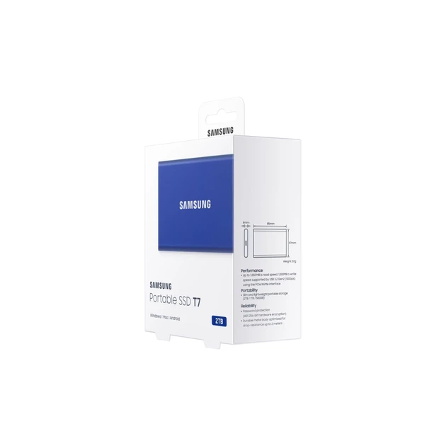 Зовнішній Samsung SSD T7 Portable 2TB Blue (8806090312403) - зображення 4