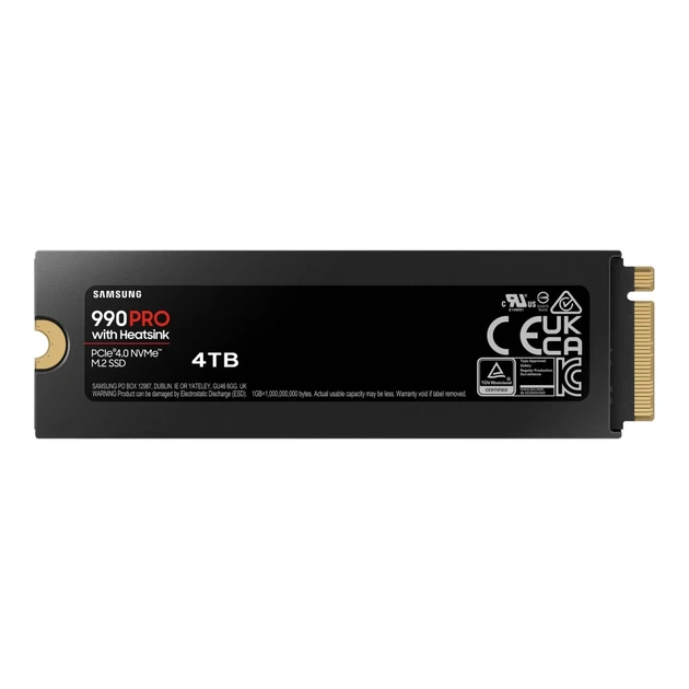 SSD Samsung 990 PRO з радіатором M.2 2280 4000 ГБ NVMe читання 7450 MB/s запис 6900 MB/s (8806095255811) - Фото 4 SSD Samsung 990 PRO з радіатором M.2 2280 4000 ГБ NVMe читання 7450 MB/s запис 6900 MB/s (8806095255811) - зображення 4