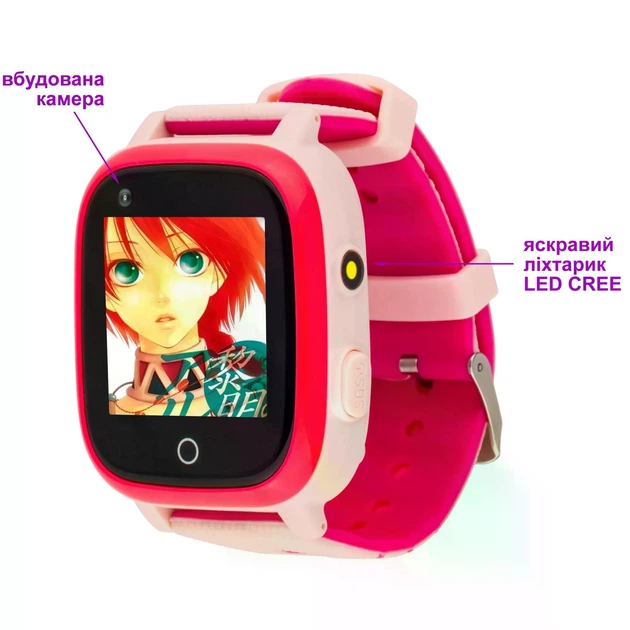 Детские смарт часы AmiGo GO005 4G WIFI Thermometer Pink - изображение 2