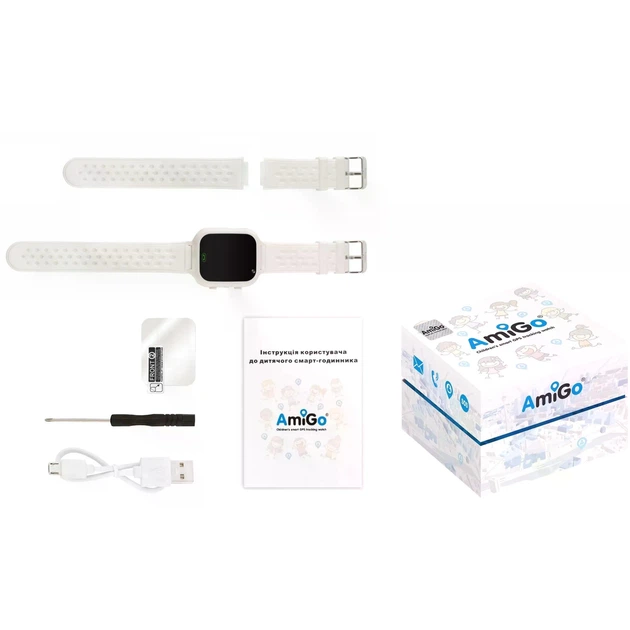 Детские смарт часы AmiGo GO009 Camera+LED WIFI White - изображение 5