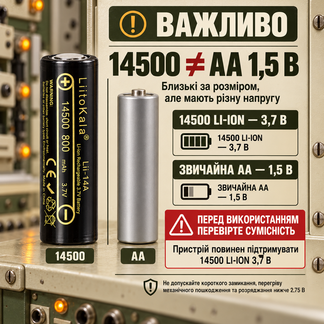 Аккумулятор LIITOKALA Lii-14A 14500 Li-Ion 800 мА·ч 3,7 В, перезаряжаемый элемент питания 14×50 мм - изображение 5