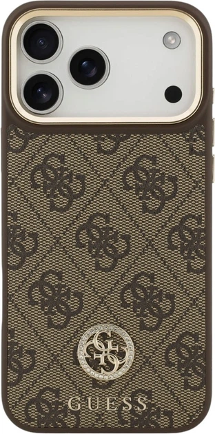 Etui na smartfon Apple iPhone 18 Pro Max/17 Pro Max Guess 4G Strass Logo MagSafe Brown (GUHMP18XP4GRMDEW) - obraz 2