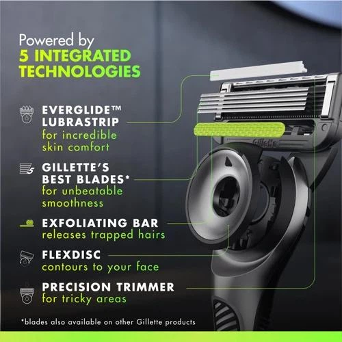 Станок для бритья мужской (Бритва) Gillette Labs c 2 сменными картриджами и подставкой Silver - Фото 7 Станок для бритья мужской (Бритва) Gillette Labs c 2 сменными картриджами и подставкой Silver - изображение 7