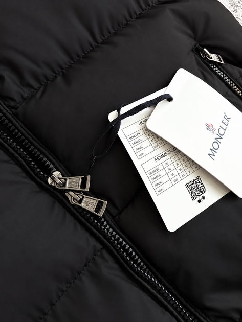 Зимова куртка Moncler з капюшоном натурального лисячого хутра, чоловіча, чорна, розмір L - зображення 9