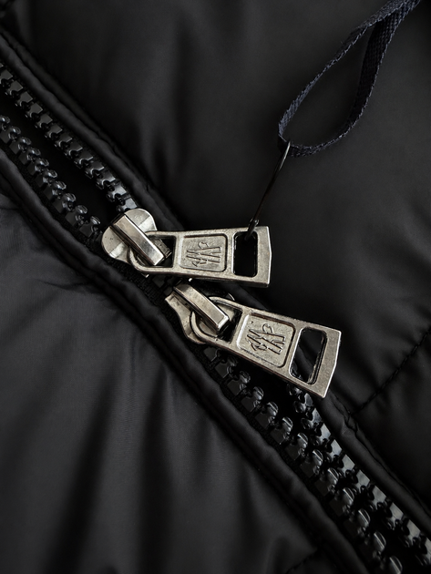 Зимова куртка Moncler з капюшоном натурального лисячого хутра, жіноча, чорна, розмір M - зображення 10