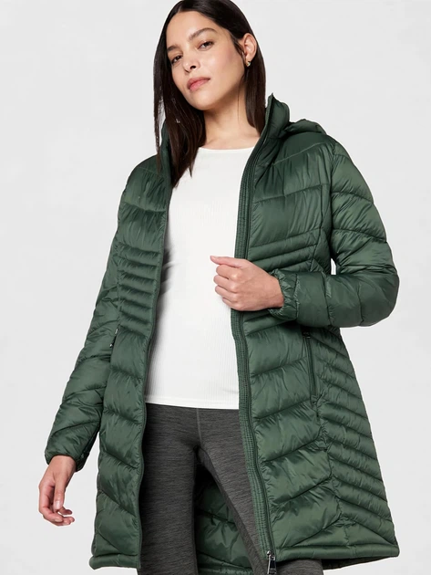 Куртка демисезонная удлиненная с капюшоном женская Calvin Klein 799669007 XL Зеленая (1163161085) - изображение 4