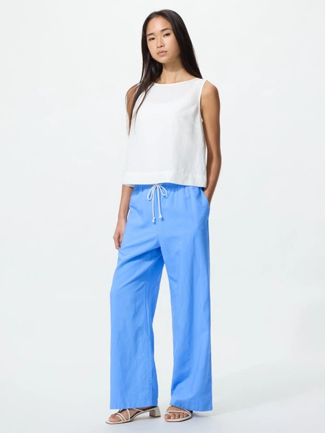 Брюки женские Uniqlo 95865816 XL Голубые (1163258952) - Фото 2 Брюки женские Uniqlo 95865816 XL Голубые (1163258952) - изображение 2