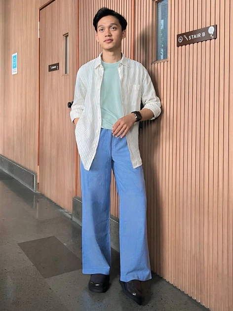 Брюки женские Uniqlo 95865816 XL Голубые (1163258952) - Фото 6 Брюки женские Uniqlo 95865816 XL Голубые (1163258952) - изображение 6