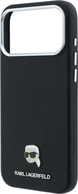 Etui na smartfon Apple iPhone 18 Pro/17 Pro Karl Lagerfeld Grained Karl Head Metal MagSafe Black (KLHMP18L6PSKHLK) - Zdjęcie 6 Etui na smartfon Apple iPhone 18 Pro/17 Pro Karl Lagerfeld Grained Karl Head Metal MagSafe Black (KLHMP18L6PSKHLK) - obraz 6