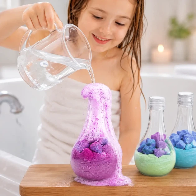 Набір з 6 інтерактивних бомбочок для ванни дитячі шипучі Kids Bath Bomb Magic Potion 26X-309 - зображення 8