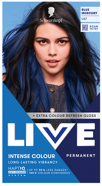 Фарба для волосся Schwarzkopf Live Urban Metallics U67 Blue Mercury Металевий синій (9000101772043) - Фото 1 Фарба для волосся Schwarzkopf Live Urban Metallics U67 Blue Mercury Металевий синій (9000101772043) - зображення 1