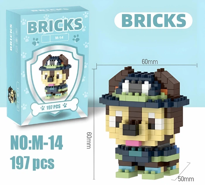 Детский 3D конструктор Bricks Щенячий патруль Чейз, 197 деталей (M-14) - изображение 4
