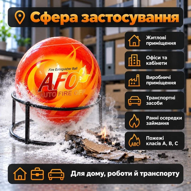 Огнетушитель порошковый автоматический в форме шара, заряд 1,3 кг, площадь тушения 3 м2, от -20 до +60 °C - Фото 3 Огнетушитель порошковый автоматический в форме шара, заряд 1,3 кг, площадь тушения 3 м2, от -20 до +60 °C - изображение 3