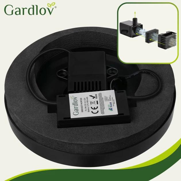 Фонтан плавающий солнечный Gardlov с LED-подсветкой (5900779949140) - изображение 8