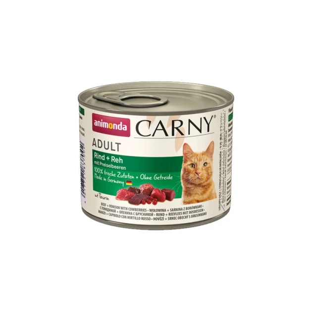 Вологий корм для котів Animonda Carny Adult з дичиною та чорницею 200 г (4017721837002) - Фото 1 Вологий корм для котів Animonda Carny Adult з дичиною та чорницею 200 г (4017721837002) - зображення 1