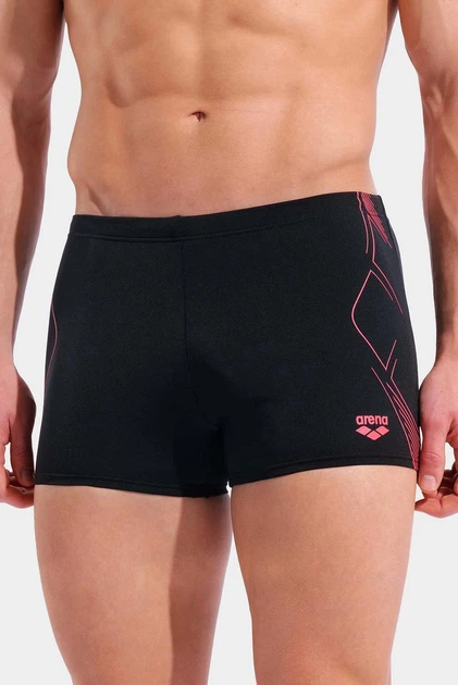 Плавки-шорти для чоловіків Arena GRAPHIC SWIM SHORT чорний, кораловий Чол 100 - зображення 2