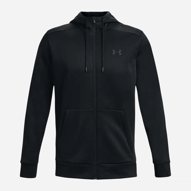 Спортивна кофта флісова чоловіча утеплена Under Armour Armour Fleece Fz Hoodie 1373357-001 M Чорна (2009000384556) - зображення 5