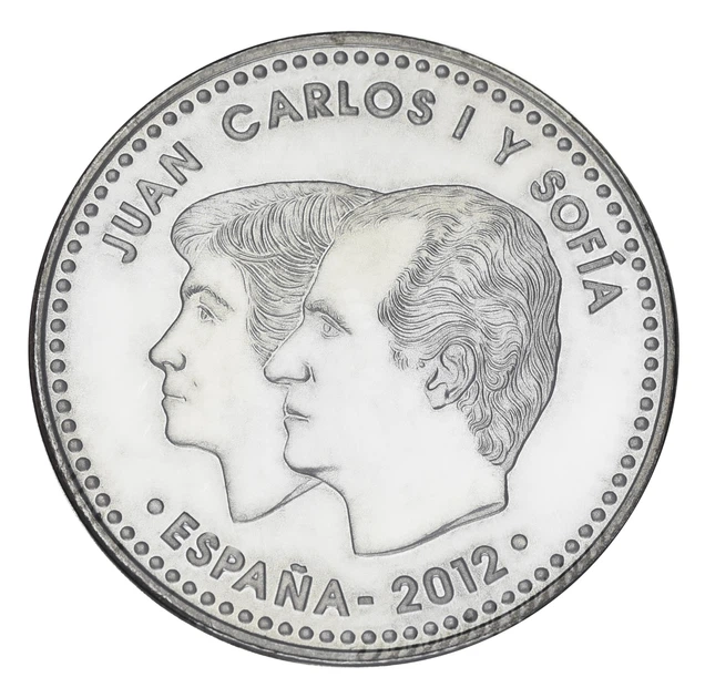 Монета Испания 30 евро 2012 Серебро UNC 10 лет евро (Ag 925, 18 грамм) - изображение 2