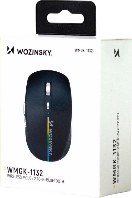Mysz Wozinsky WMGK-1132 RGB Wireless/Bluetooth Black (5907769384134) - obraz 5