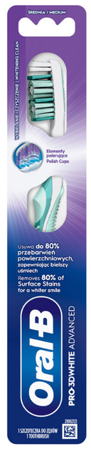 Szczoteczka do zębów Oral-B Pro 3D White Advanced Wybielanie Średnia twardość 1 szt. (8700216476324) - obraz 2