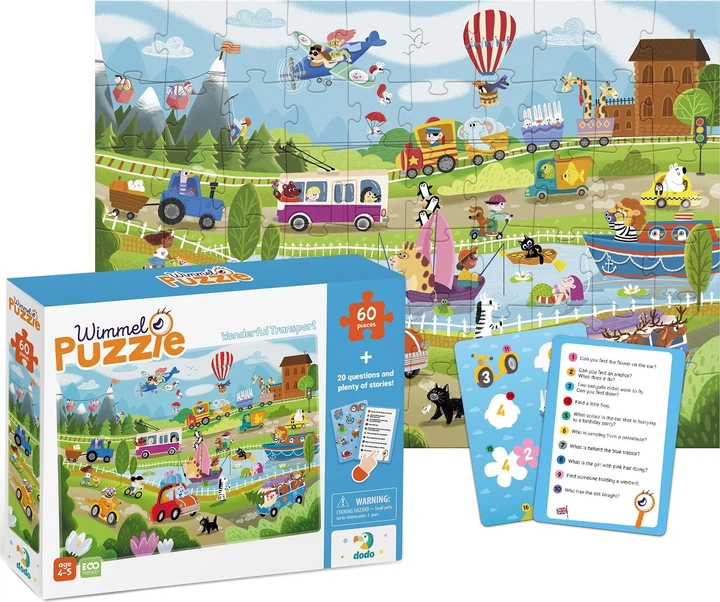 Puzzle obserwacyjne DoDo Cudny transport 60 elementów (4823115904119) - obraz 2