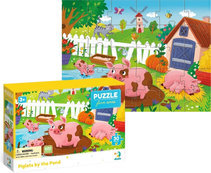 Puzzle DoDo Prosiaczki koło stawu 30 elementów (4823115912213) - obraz 2