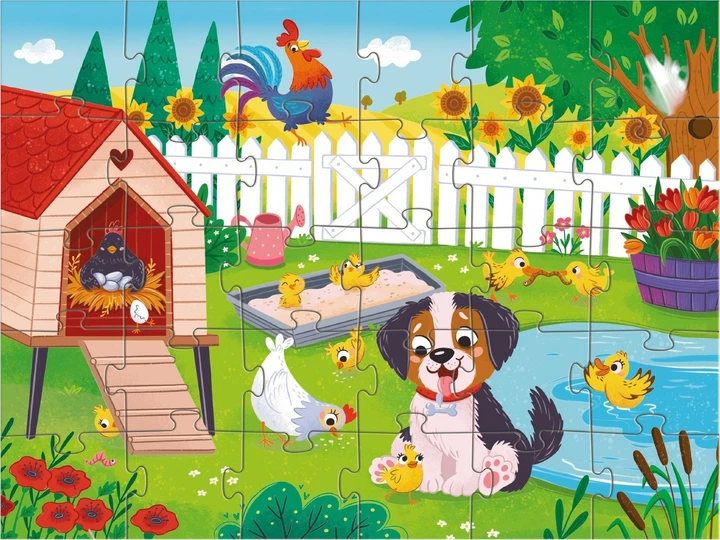Puzzle DoDo Piesek i kurczaczki 30 elementów (4823115912220) - obraz 3
