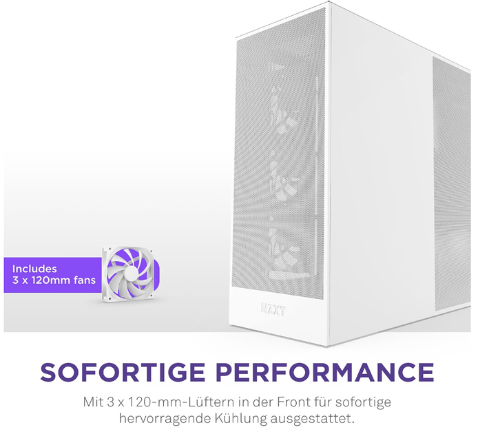 Корпус для ПК, NZXT H7 Flow Mid-Tower ATX Airflow PC Case - White - изображение 3