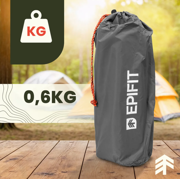 Матрац туристичний самонадувний Epifit REST 112760 сірий з вбудованим ножним насосом та чохлом 190х60х5 см - зображення 10