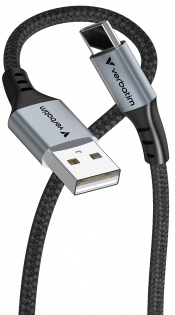 Кабель живлення та синхронізації Verbatim 31843 USB-A–USB-C 120 см Чорний (23942318439) - зображення 2