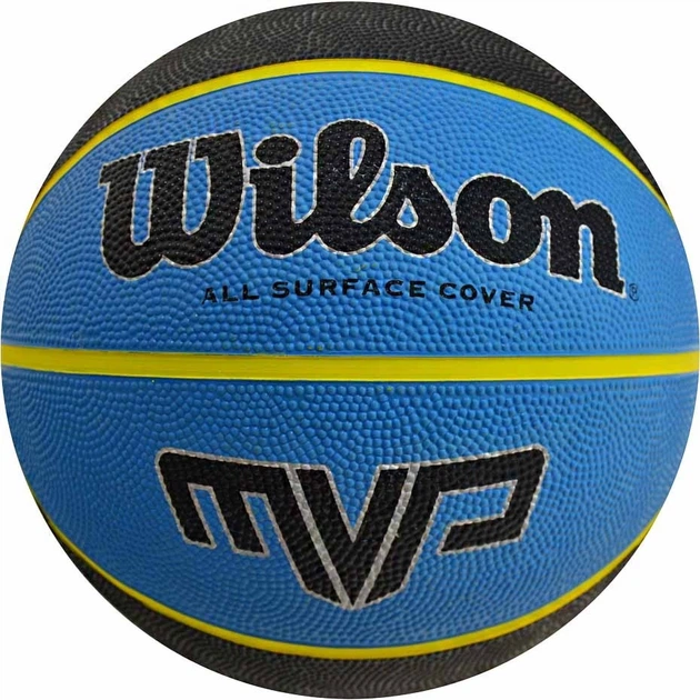М'яч баскетбольний Wilson MVP 7 Синьо-чорний (887768756703) - Фото 1 М'яч баскетбольний Wilson MVP 7 Синьо-чорний (887768756703) - зображення 1