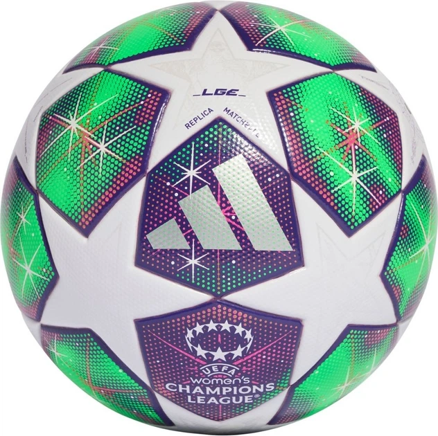 Piłka nożna Adidas W UCL 25/26 League Stage League Fioletowo-zielono-biała (4068811951573) - Zdjęcie 1 Piłka nożna Adidas W UCL 25/26 League Stage League Fioletowo-zielono-biała (4068811951573) - obraz 1