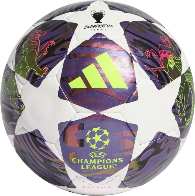 Футбольний м’яч Adidas UCL 25/26 Final Pro Sala Фіолетово-білий (4068815098014) - Фото 1 Футбольний м’яч Adidas UCL 25/26 Final Pro Sala Фіолетово-білий (4068815098014) - зображення 1