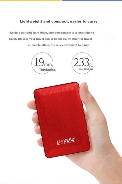 Жесткий диск Kesu K1 640GB 2.5" USB 3.0 External Blue - изображение 8