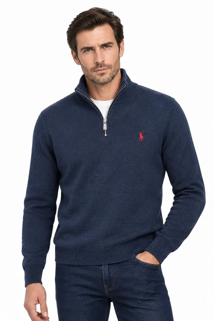 Свитер мужской POLO RALPH LAUREN Men's Classic Cotton Half Zip Sweater E221NV XL - Фото 5 Свитер мужской POLO RALPH LAUREN Men's Classic Cotton Half Zip Sweater E221NV XL - изображение 5