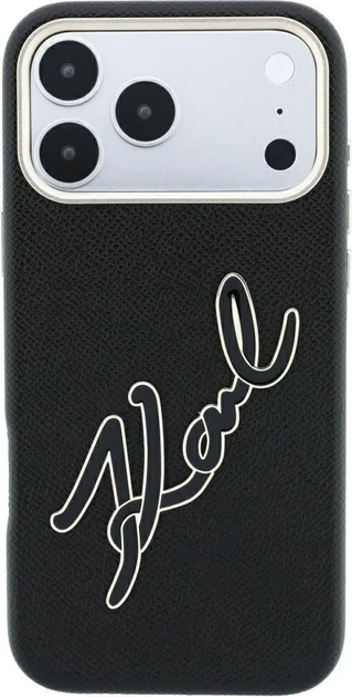 Etui do smartfona Apple iPhone 18 Pro Max/iPhone 17 Pro Max Karl Lagerfeld Smooth Big Resin Signature Logo Black (3666339660413) - obraz 2