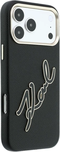 Etui do smartfona Apple iPhone 18 Pro Max/iPhone 17 Pro Max Karl Lagerfeld Smooth Big Resin Signature Logo Black (3666339660413) - obraz 4